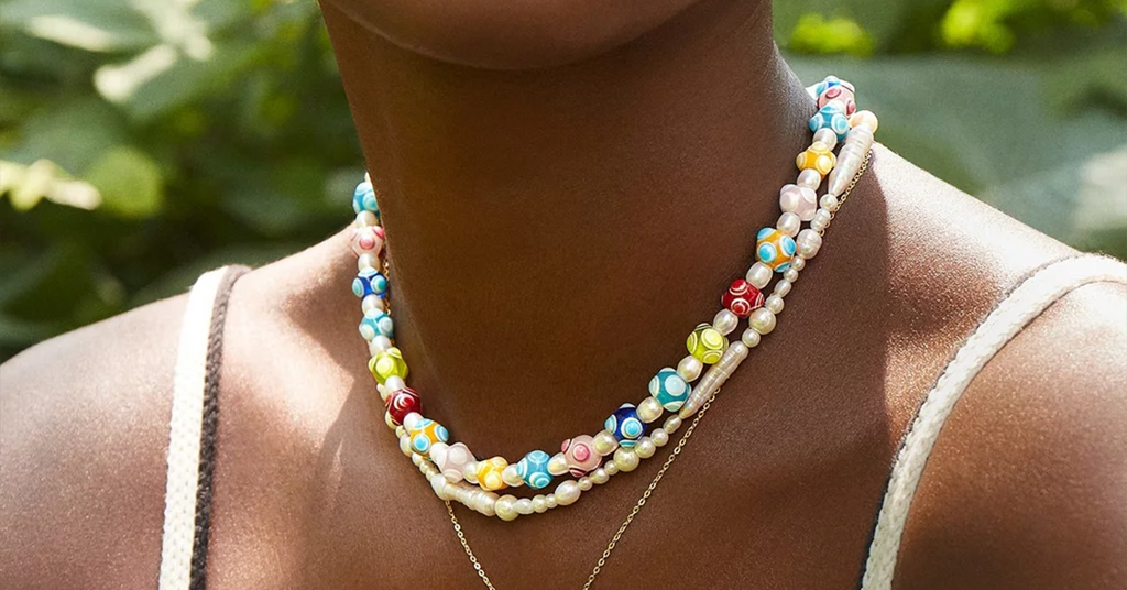 Colorful Beads Egyptian Style Collar Necklace, Jewelry, Multicoloured