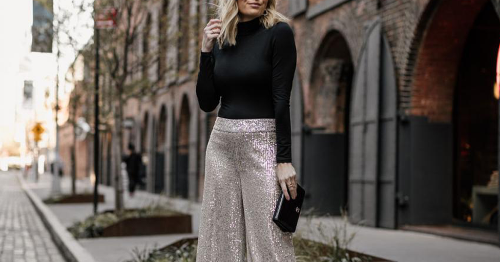 Silver sequin pants deals outfit