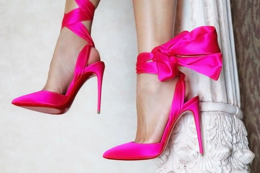 Wedtrend Women Satin Prom Heels Burgundy Strappy Stiletto Heels – WEDTREND