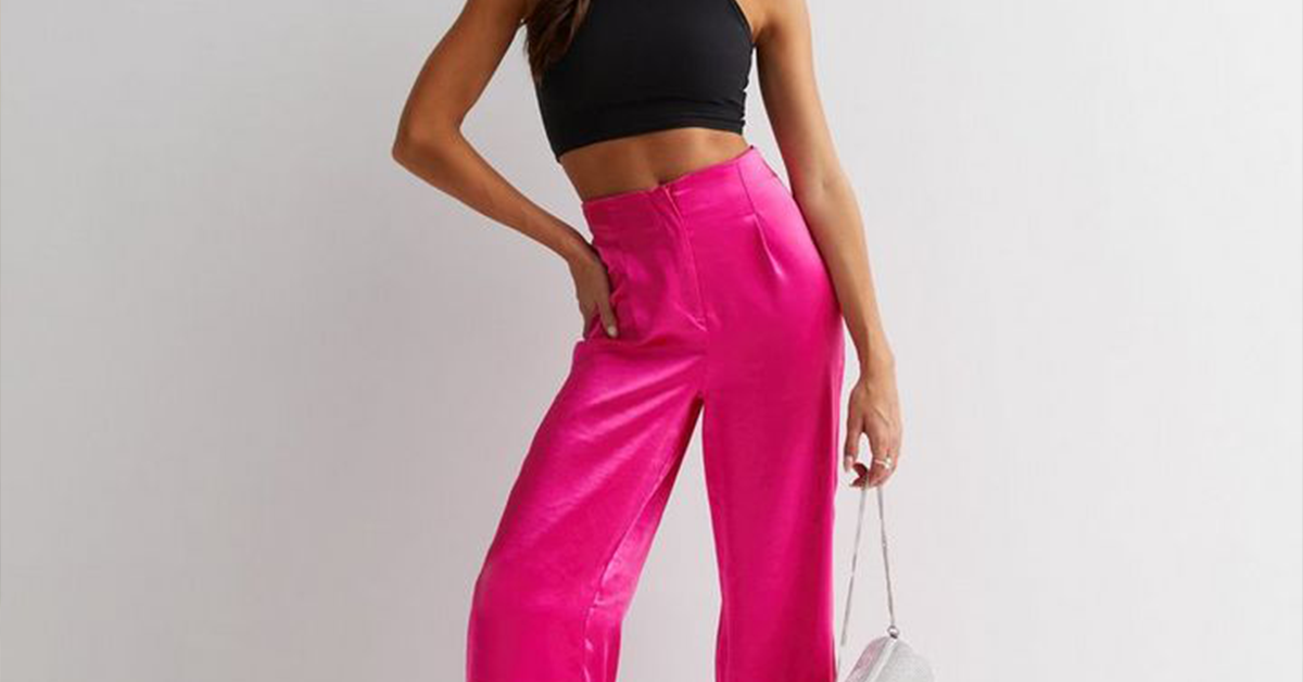 Pink satin cheap cargo pants