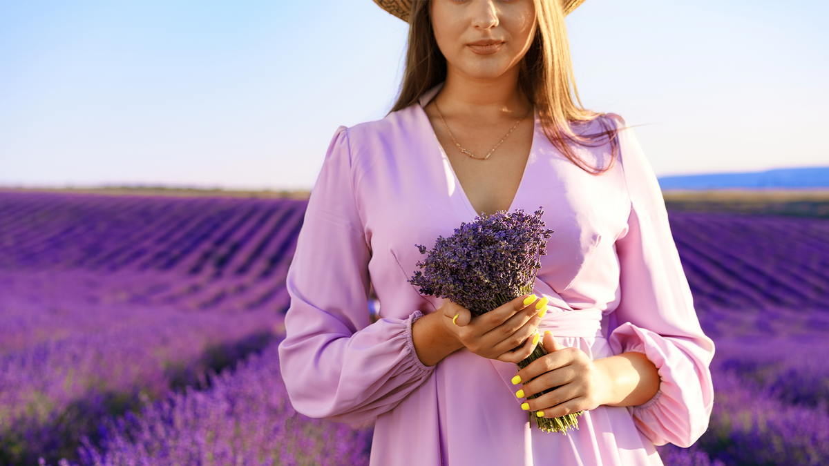 The iconic lavender bridesmaid dresses