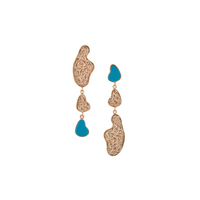 Sculpture Asymmetrical Statement Gold Earrings