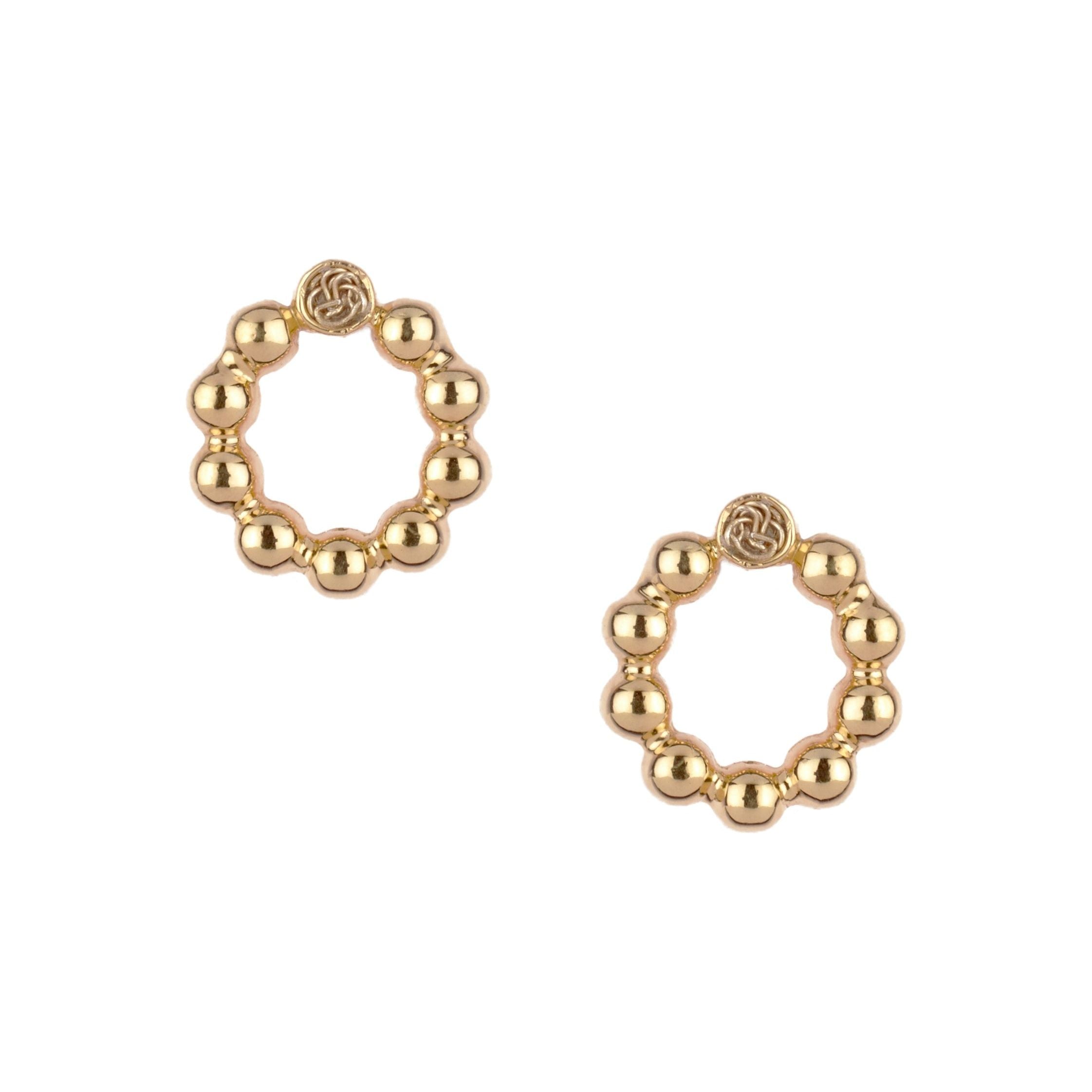 Artfully designed stud gold earrings ideal for those seeking a distinctive and fashionable accessory.