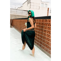 Slip dress largo verde