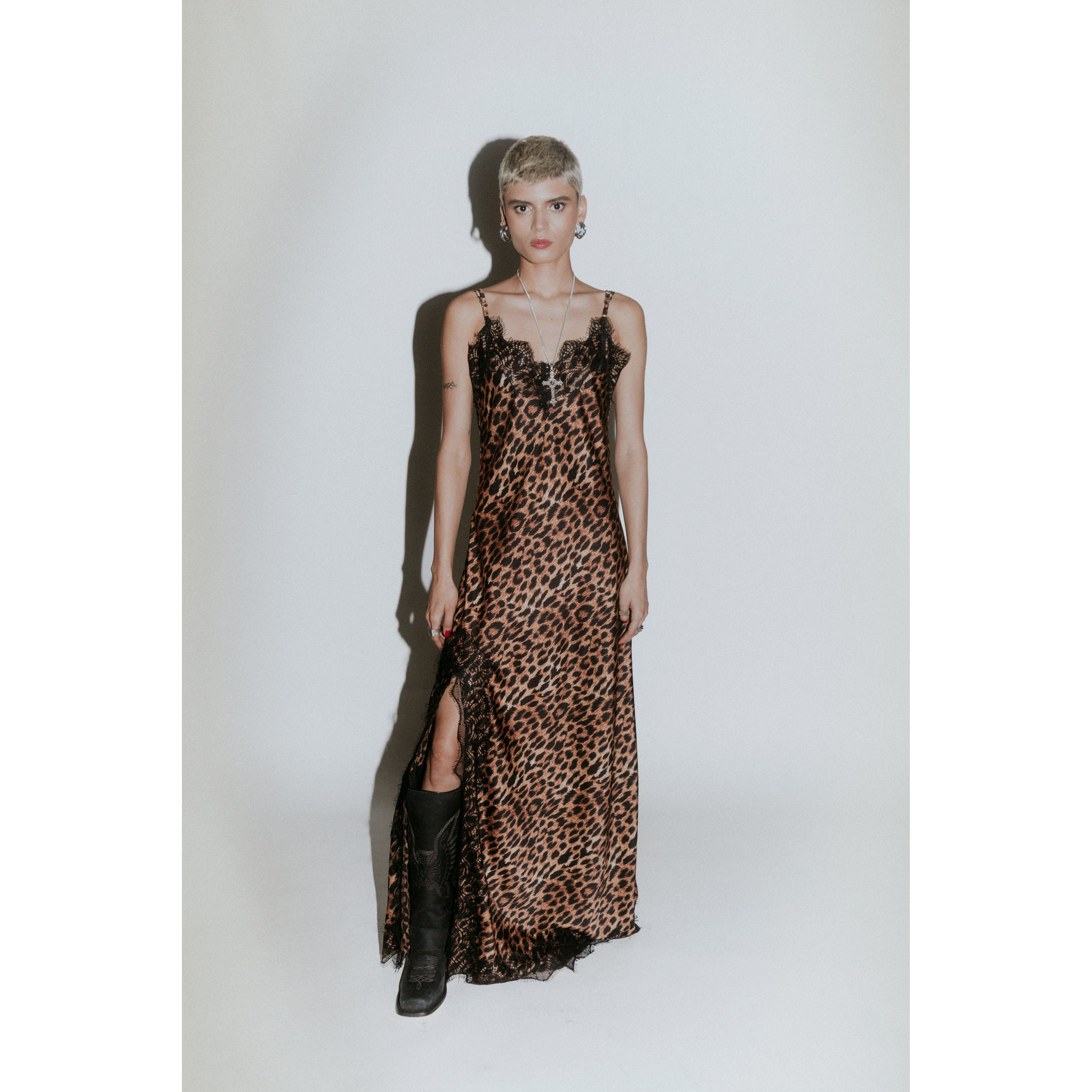 Slip dress largo cheetah