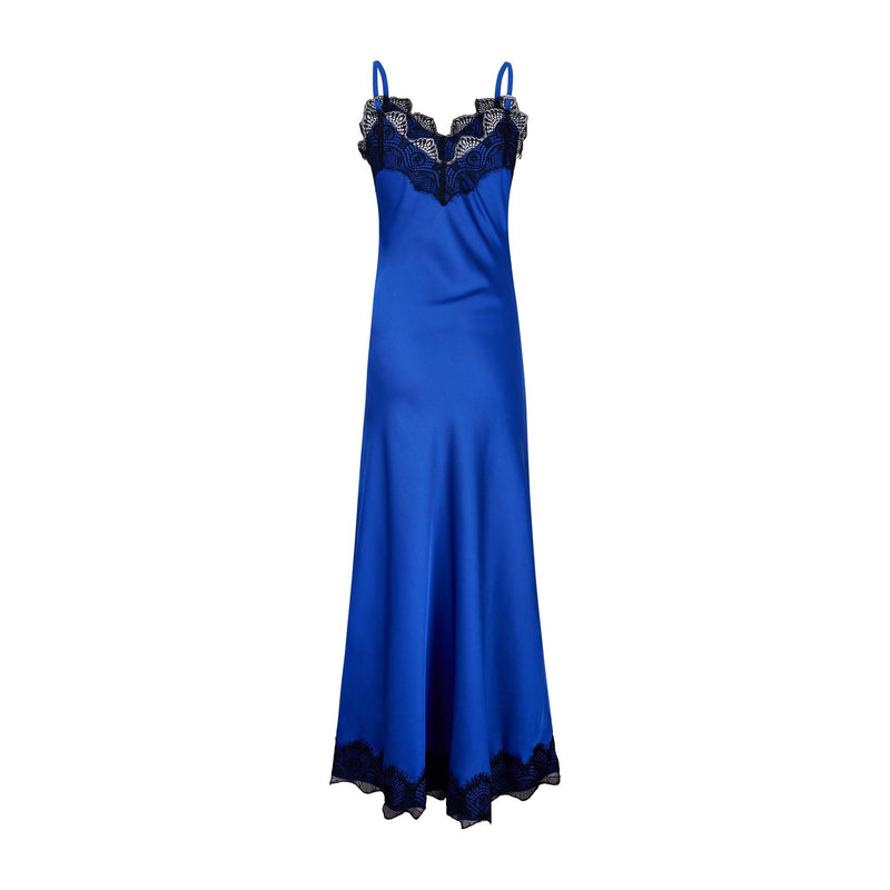 royal blue slip dress Royal Blue Midi Length Twist Cut Out Slip Dress, XS