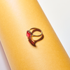 Ring Brillante Cuadrado Rojo