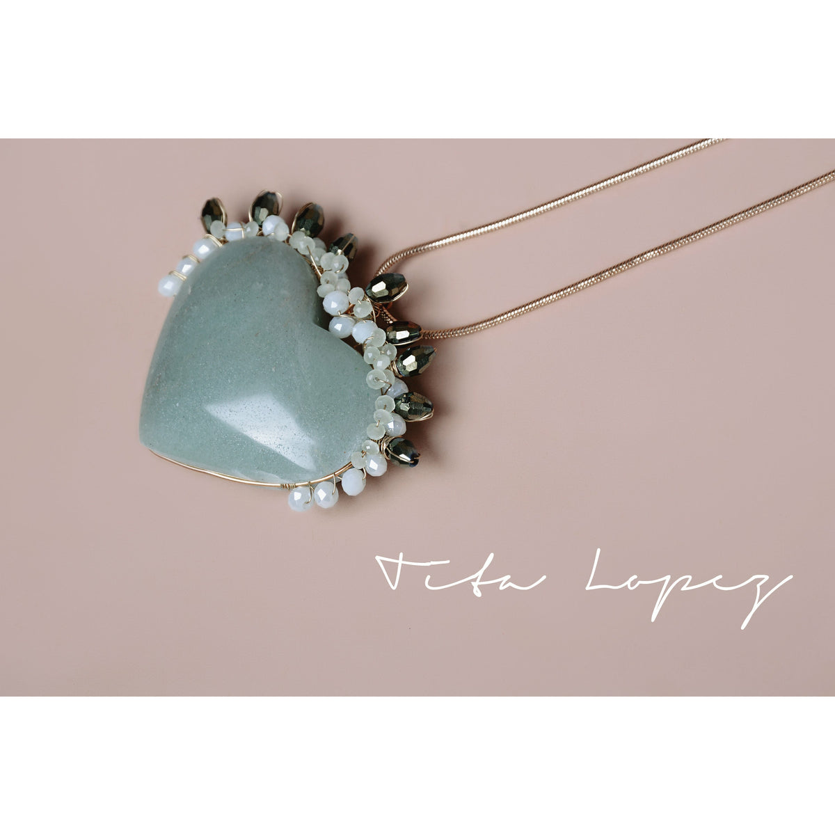 Quartz Sacred Heart Necklaces Tita Lopez 