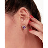 Earrings Dorados Zirconia Blanca y Púrpura
