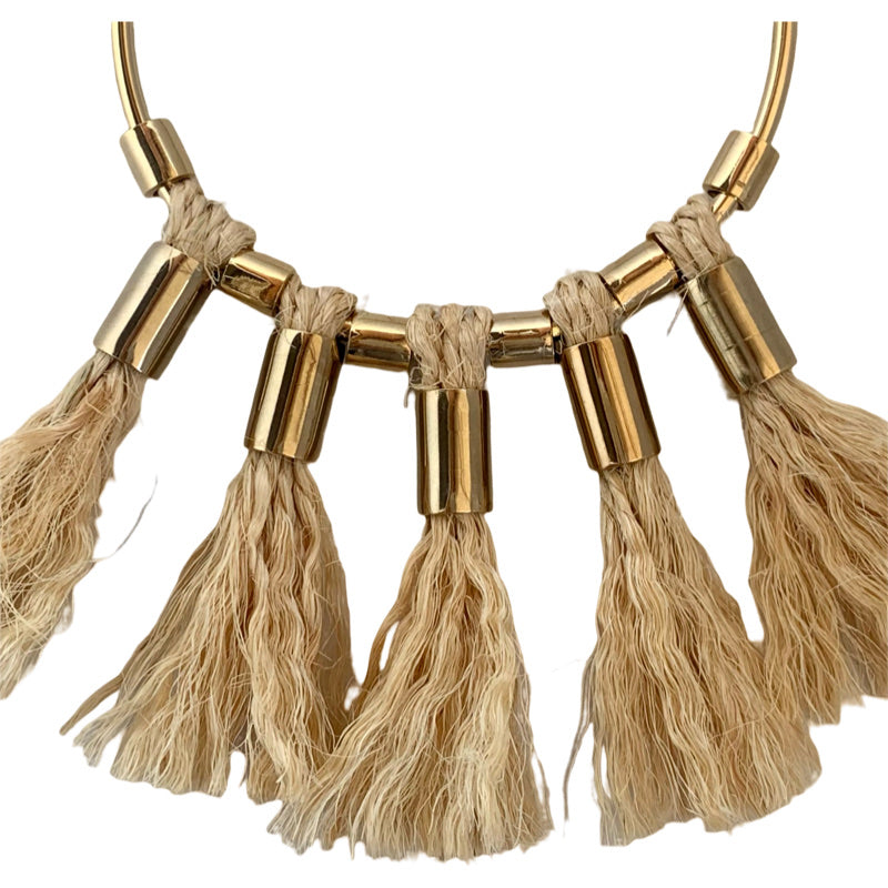 Raffia Tassel Maxi Choker Necklace