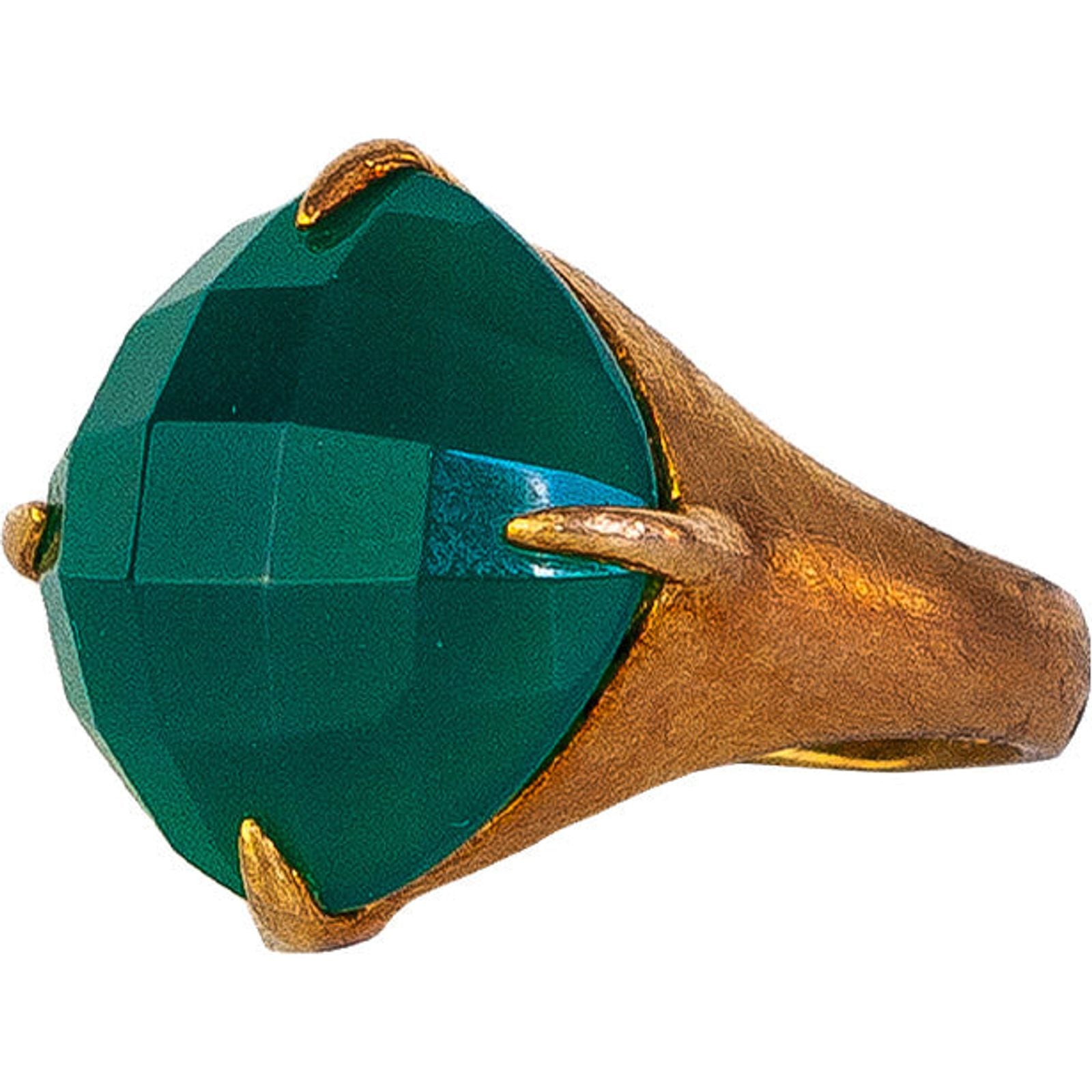 Ring Dorado Piedra Ágata Verde