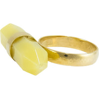 Ring Dorado Piedra Jaspe Amarilla