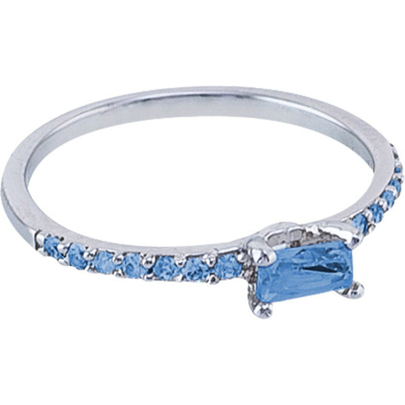 Ring Plata Princesa Zirconia Azul