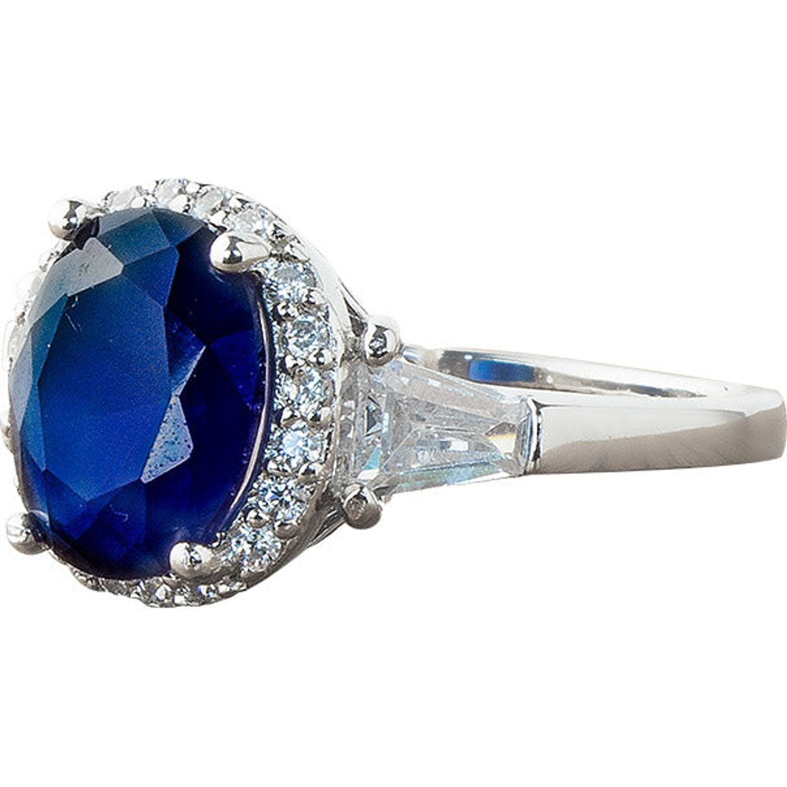Ring Plata Zirconia Azul