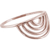 Ring Rosa Semicircular