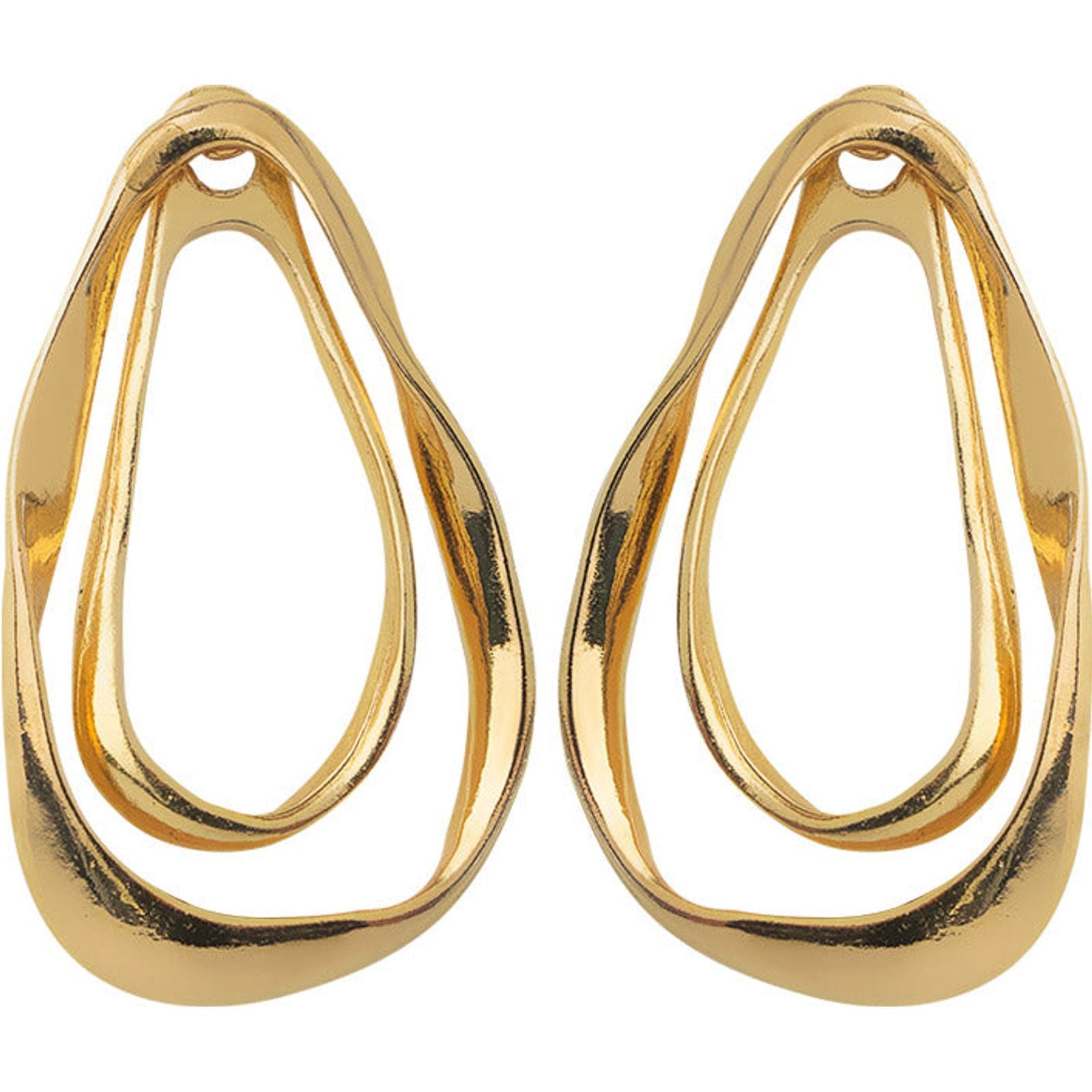 Earrings Dorados Ovalados Dobles