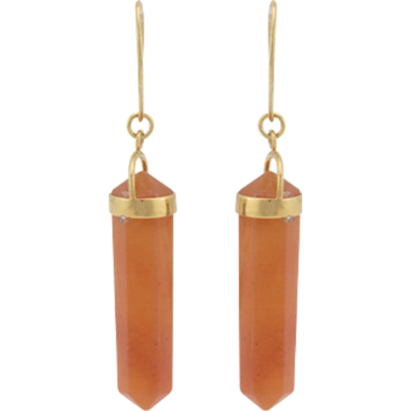 Earrings Dorados con Calcita Naranja