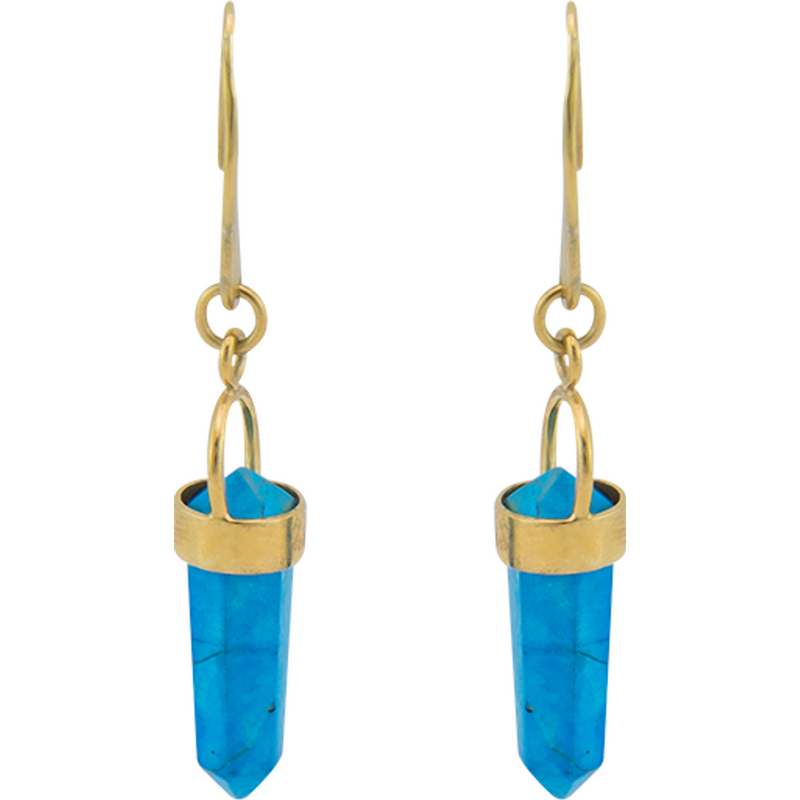Earrings Dorados con Cuarzo Azul