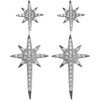 Earrings Largos Estrella Desmontables Plata Zirconia Blanca