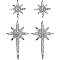 Earrings Largos Estrella Desmontables Zirconia Blanca