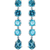 Earrings Plata Largos Zirconia Azul