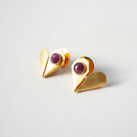 Sobres de Corazón Earrings with Pink Sapphire