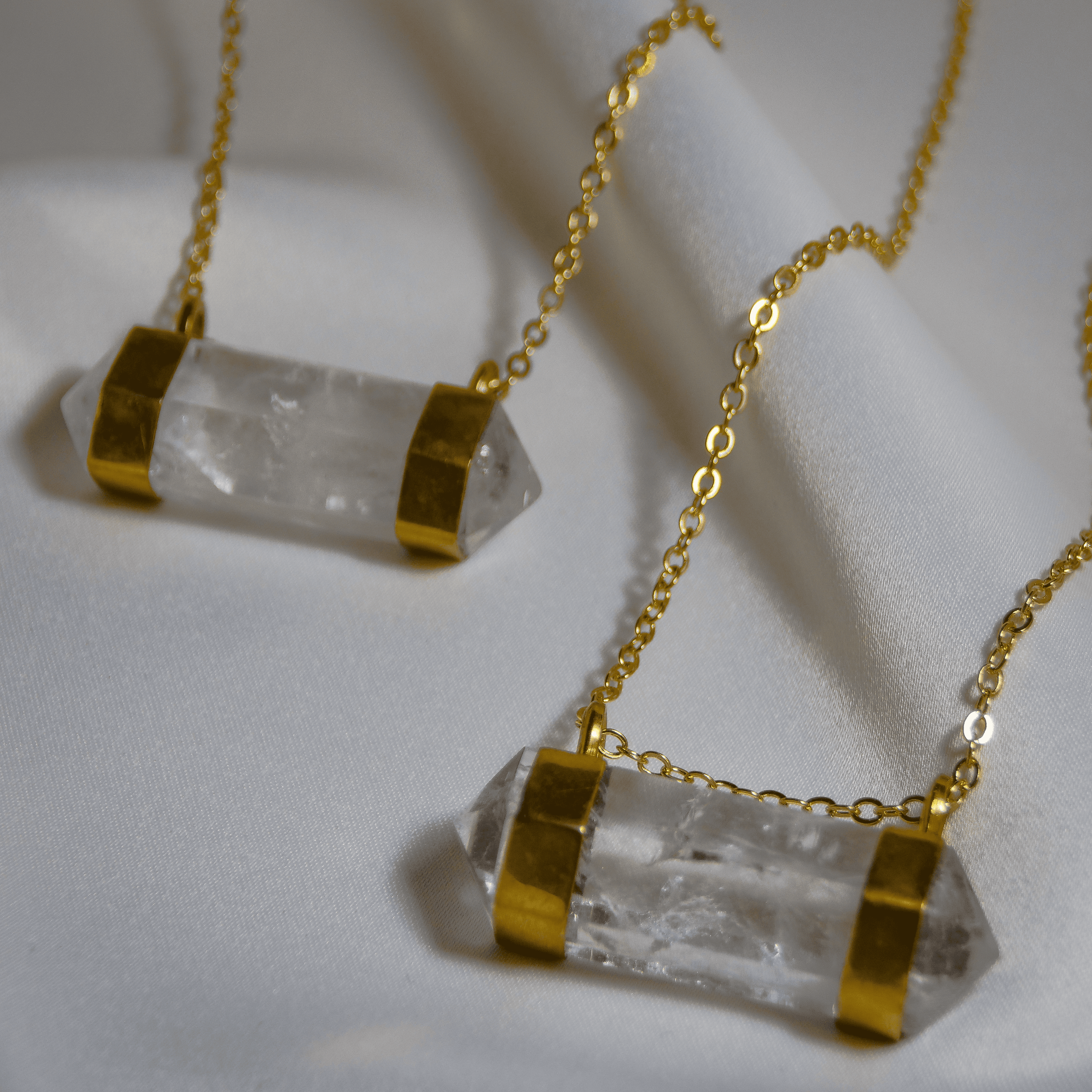 Golden brass Prism Pendant Necklaces Tita Lopez 