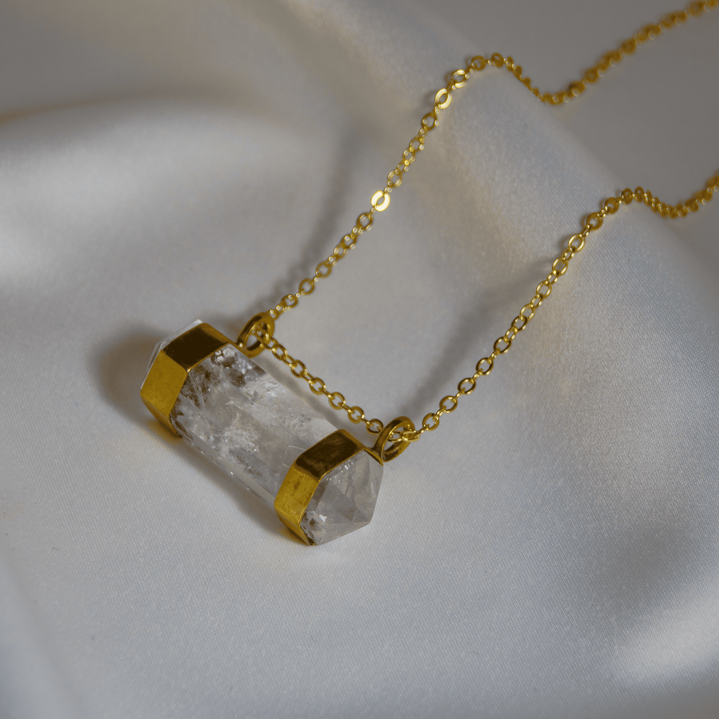 Golden brass Prism Pendant Necklaces Tita Lopez 