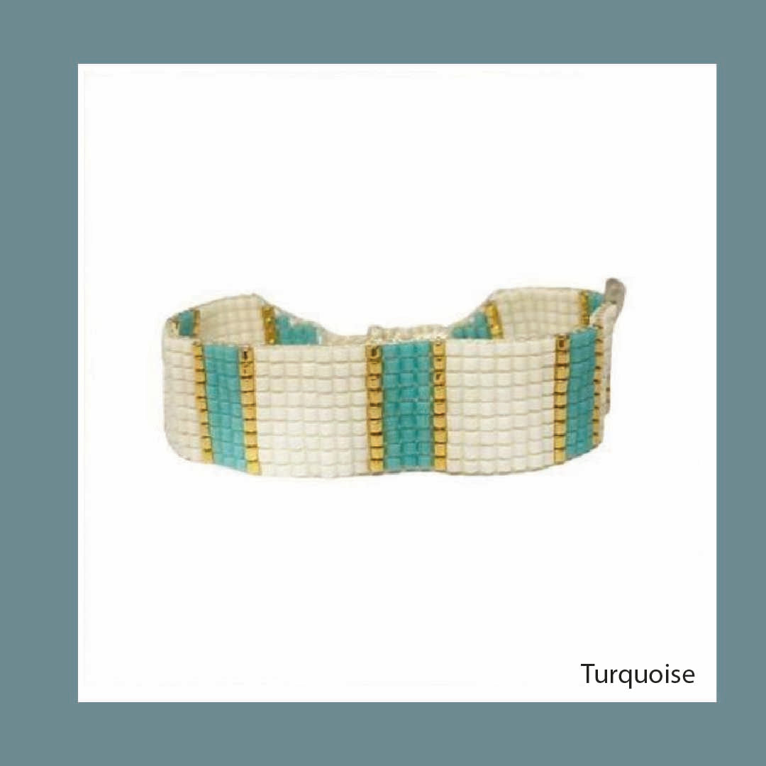 Stripe Bracelet Handmade Beaded Jewelry 🌟