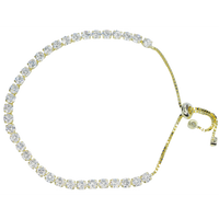 Bracelet Ajustable Dorada Zirconia Blanca