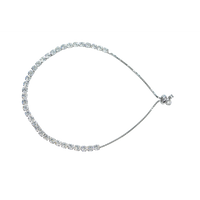 Bracelet Ajustable Plata Zirconia Blanca
