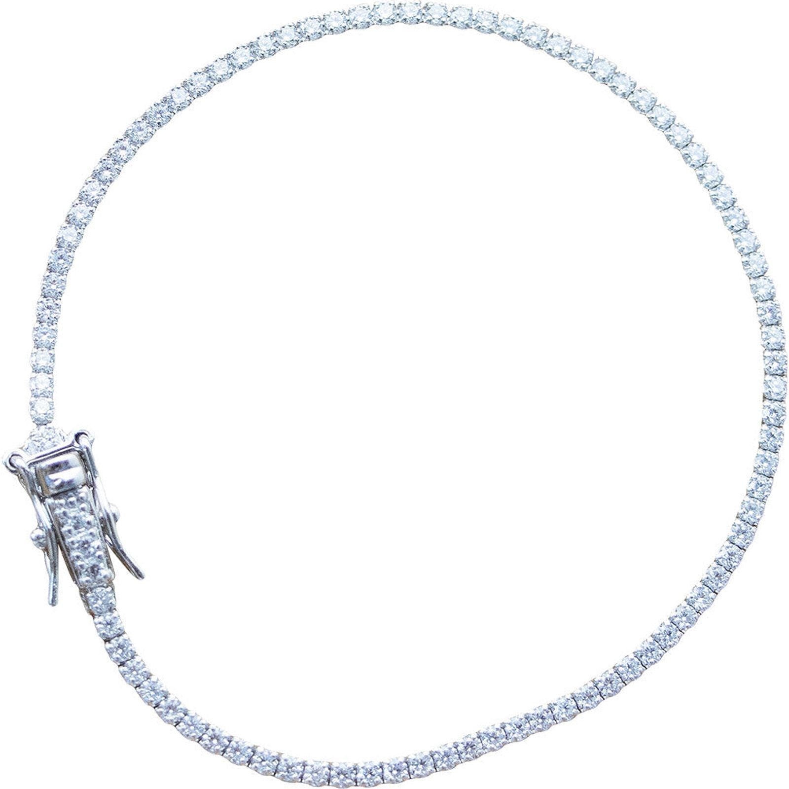 Bracelet Delgada Plata Zirconia