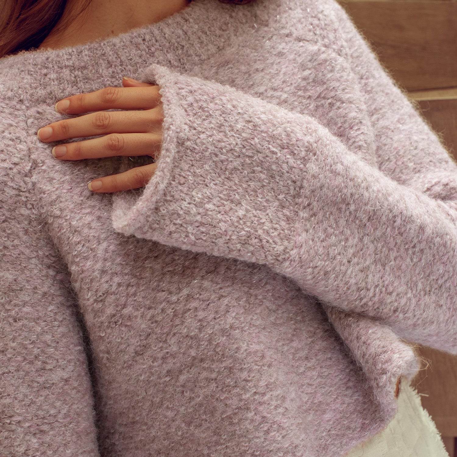 Nube cropped magenta sweater