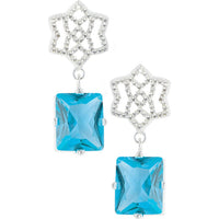Earrings Cortos Plata iconique Zirconia Azul