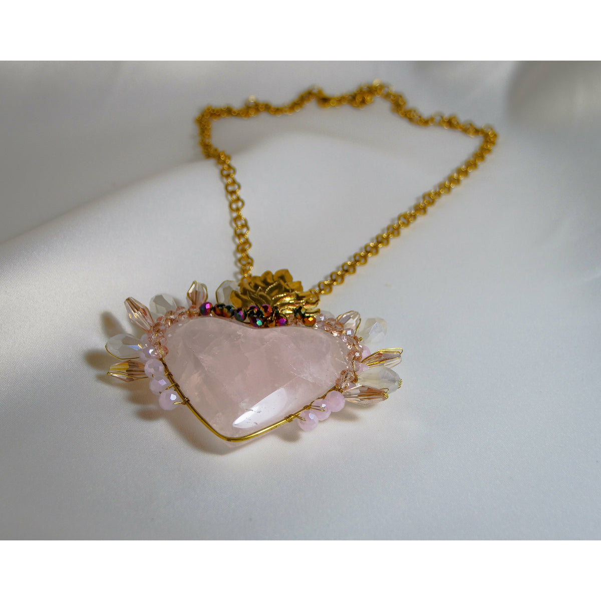 Quartz Sacred Heart Necklaces Tita Lopez 