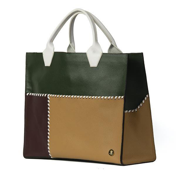 Sienna Travel –  Olive Green White Handle Tote